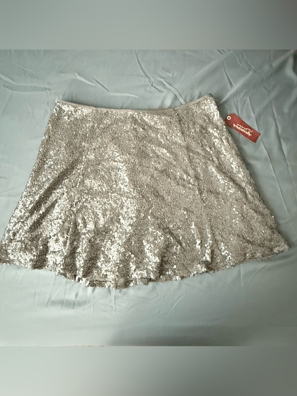 Silver Sequin Skater Skirt